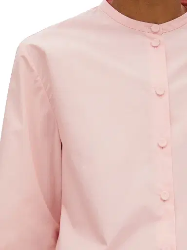 Another Tomorrow Women's Collarless Blouse - Lotus Pink | Thumbnail 3 Another Tomorrow Women's Collarless Blouse - Lotus Pink | Thumbnail 3