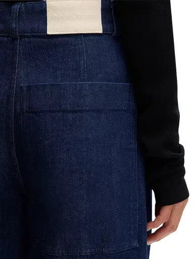 Another Tomorrow Women's Denim Cuff Pants - Rinsed | Thumbnail 3 Another Tomorrow Women's Denim Cuff Pants - Rinsed | Thumbnail 3