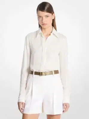 Michael Kors Collection Hansen Hand-Embroidered Sequin Silk Georgette Shirt | Thumbnail 2 Michael Kors Collection Hansen Hand-Embroidered Sequin Silk Georgette Shirt | Thumbnail 2