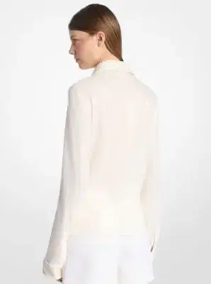 Michael Kors Collection Hansen Hand-Embroidered Sequin Silk Georgette Shirt | Thumbnail 3 Michael Kors Collection Hansen Hand-Embroidered Sequin Silk Georgette Shirt | Thumbnail 3