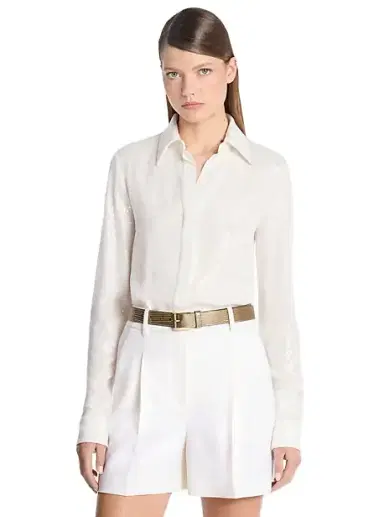 Michael Kors Collection Hansen Hand-Embroidered Sequin Silk Georgette Shirt | Thumbnail 1 Michael Kors Collection Hansen Hand-Embroidered Sequin Silk Georgette Shirt | Thumbnail 1