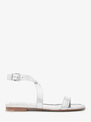 Michael Kors Collection Bridgette Metallic Crocodile Embossed Leather Sandal | Thumbnail 2 Michael Kors Collection Bridgette Metallic Crocodile Embossed Leather Sandal | Thumbnail 2
