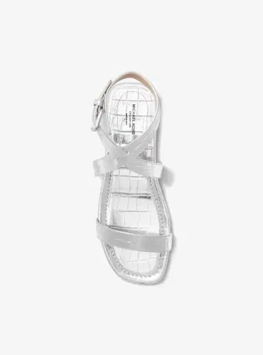 Michael Kors Collection Bridgette Metallic Crocodile Embossed Leather Sandal | Thumbnail 8 Michael Kors Collection Bridgette Metallic Crocodile Embossed Leather Sandal | Thumbnail 8