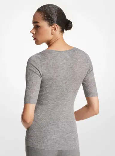 Michael Kors Collection Cashmere Three-Quarter Sleeve Sweater | Thumbnail 13 Michael Kors Collection Cashmere Three-Quarter Sleeve Sweater | Thumbnail 13