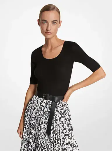 Michael Kors Collection Cashmere Three-Quarter Sleeve Sweater | Thumbnail 4 Michael Kors Collection Cashmere Three-Quarter Sleeve Sweater | Thumbnail 4