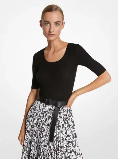 Michael Kors Collection Cashmere Three-Quarter Sleeve Sweater | Thumbnail 10 Michael Kors Collection Cashmere Three-Quarter Sleeve Sweater | Thumbnail 10