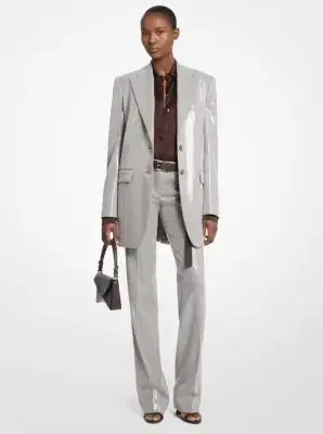 Michael Kors Collection Embroidered Sequin Dogtooth Stretch Wool Boyfriend Blazer | Thumbnail 2 Michael Kors Collection Embroidered Sequin Dogtooth Stretch Wool Boyfriend Blazer | Thumbnail 2