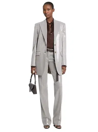 Michael Kors Collection Embroidered Sequin Dogtooth Stretch Wool Boyfriend Blazer | Thumbnail 1 Michael Kors Collection Embroidered Sequin Dogtooth Stretch Wool Boyfriend Blazer | Thumbnail 1