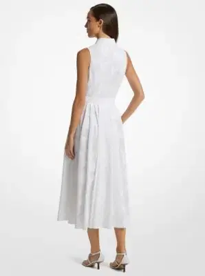 Michael Kors Collection Floral Fil Coupé Cotton Sleeveless Shirtdress | Thumbnail 2 Michael Kors Collection Floral Fil Coupé Cotton Sleeveless Shirtdress | Thumbnail 2