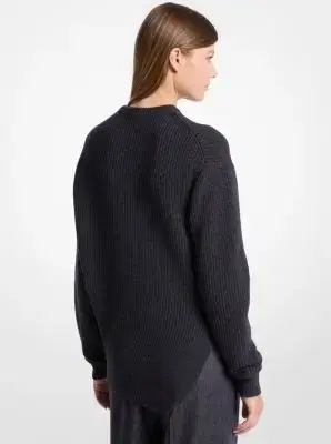 Michael Kors Collection Ribbed Cashmere Bias Hem Sweater | Thumbnail 2 Michael Kors Collection Ribbed Cashmere Bias Hem Sweater | Thumbnail 2