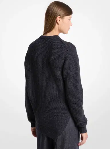 Michael Kors Collection Ribbed Cashmere Bias Hem Sweater | Thumbnail 6 Michael Kors Collection Ribbed Cashmere Bias Hem Sweater | Thumbnail 6