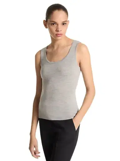 Michael Kors Collection Bette Cashmere Scoopneck Tank in Grey | Thumbnail 1 Michael Kors Collection Bette Cashmere Scoopneck Tank in Grey | Thumbnail 1