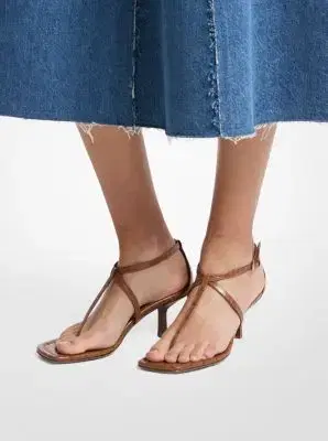 Michael Kors Collection Anna Crocodile Embossed Leather Sandal | Thumbnail 5 Michael Kors Collection Anna Crocodile Embossed Leather Sandal | Thumbnail 5