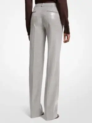 Michael Kors Collection Carolyn Embroidered Sequin Dogtooth Stretch Wool Trousers | Thumbnail 3 Michael Kors Collection Carolyn Embroidered Sequin Dogtooth Stretch Wool Trousers | Thumbnail 3