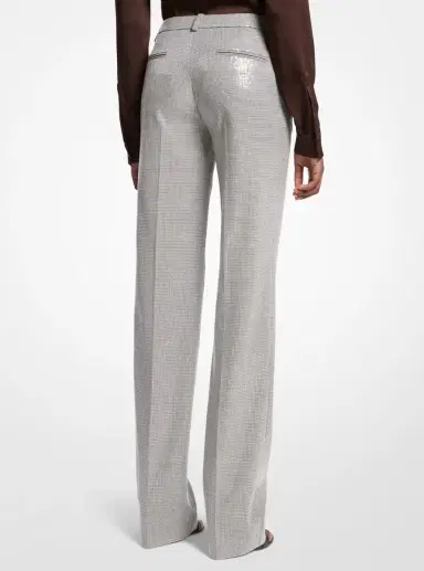 Michael Kors Collection Carolyn Embroidered Sequin Dogtooth Stretch Wool Trousers | Thumbnail 6 Michael Kors Collection Carolyn Embroidered Sequin Dogtooth Stretch Wool Trousers | Thumbnail 6