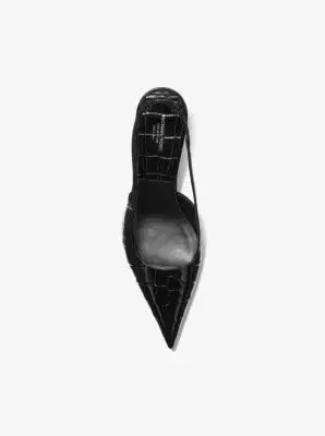 Michael Kors Collection Emma Crocodile Embossed Leather Slingback Pump | Thumbnail 3 Michael Kors Collection Emma Crocodile Embossed Leather Slingback Pump | Thumbnail 3