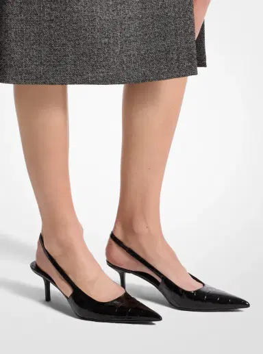 Michael Kors Collection Emma Crocodile Embossed Leather Slingback Pump | Thumbnail 7 Michael Kors Collection Emma Crocodile Embossed Leather Slingback Pump | Thumbnail 7