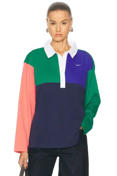 Nike Essential Long Sleeve Polo Top | Thumbnail 1 Nike Essential Long Sleeve Polo Top | Thumbnail 1