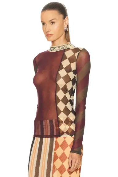 Jean Paul Gaultier Mesh Patchwork Long Sleeve Top | Thumbnail 3 Jean Paul Gaultier Mesh Patchwork Long Sleeve Top | Thumbnail 3