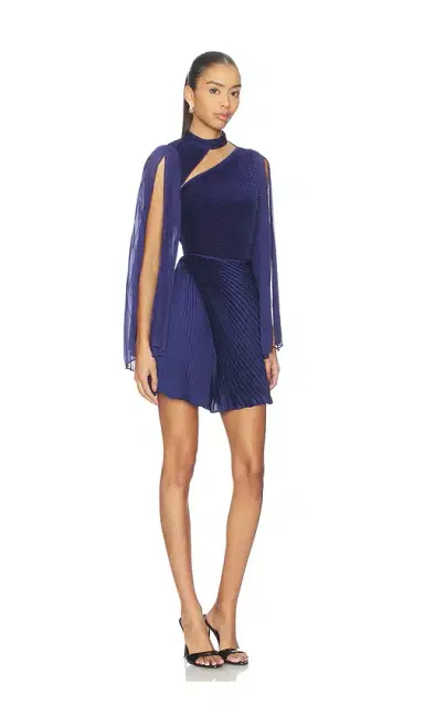 Alice + Olivia Alice + Olivia Aurelie Draped Cape Mini Dress | Thumbnail 2 Alice + Olivia Alice + Olivia Aurelie Draped Cape Mini Dress | Thumbnail 2