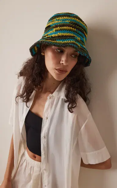STAUD Meyers Crocheted Cotton Bucket Hat | Thumbnail 2 STAUD Meyers Crocheted Cotton Bucket Hat | Thumbnail 2