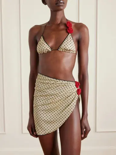 Oséree Lumière Appliquéd Polka-dot Stretch-lurex Pareo | Thumbnail 2 Oséree Lumière Appliquéd Polka-dot Stretch-lurex Pareo | Thumbnail 2