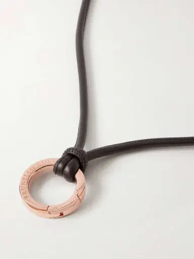 Brunello Cucinelli Leather And Rose Gold-tone Necklace | Thumbnail 4 Brunello Cucinelli Leather And Rose Gold-tone Necklace | Thumbnail 4