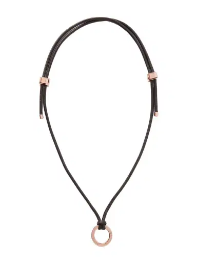 Brunello Cucinelli Leather And Rose Gold-tone Necklace | Thumbnail 1 Brunello Cucinelli Leather And Rose Gold-tone Necklace | Thumbnail 1