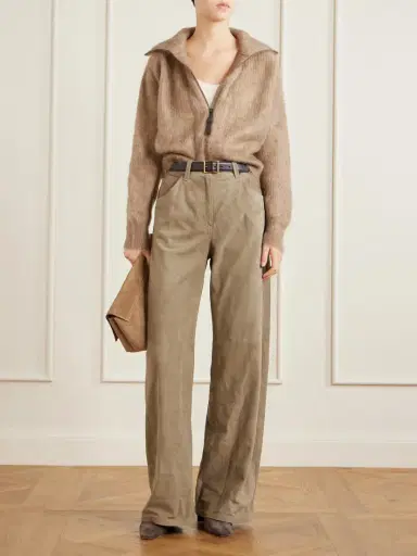 Brunello Cucinelli Ribbed Brushed-knit Zip-up Cardigan | Thumbnail 2 Brunello Cucinelli Ribbed Brushed-knit Zip-up Cardigan | Thumbnail 2