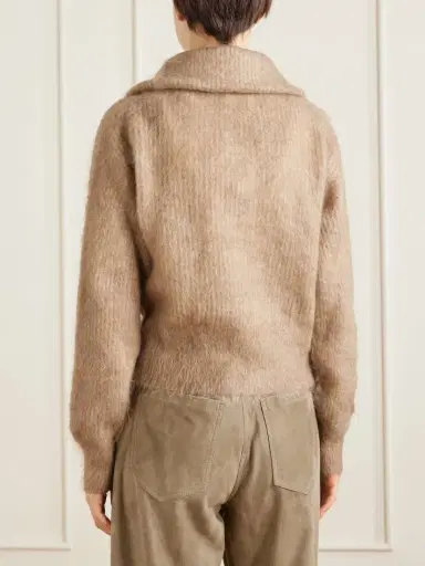 Brunello Cucinelli Ribbed Brushed-knit Zip-up Cardigan | Thumbnail 4 Brunello Cucinelli Ribbed Brushed-knit Zip-up Cardigan | Thumbnail 4