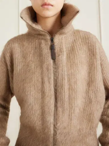 Brunello Cucinelli Ribbed Brushed-knit Zip-up Cardigan | Thumbnail 5 Brunello Cucinelli Ribbed Brushed-knit Zip-up Cardigan | Thumbnail 5