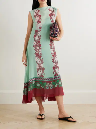 La DoubleJ Maria Printed Silk Midi Dress | Thumbnail 2 La DoubleJ Maria Printed Silk Midi Dress | Thumbnail 2