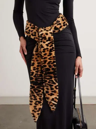 Nour Hammour Sash Leopard-print Shearling Belt | Thumbnail 4 Nour Hammour Sash Leopard-print Shearling Belt | Thumbnail 4