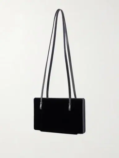 TOTEME Leather-trimmed Velvet Shoulder Bag | Thumbnail 4 TOTEME Leather-trimmed Velvet Shoulder Bag | Thumbnail 4