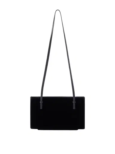 TOTEME Leather-trimmed Velvet Shoulder Bag | Thumbnail 1 TOTEME Leather-trimmed Velvet Shoulder Bag | Thumbnail 1