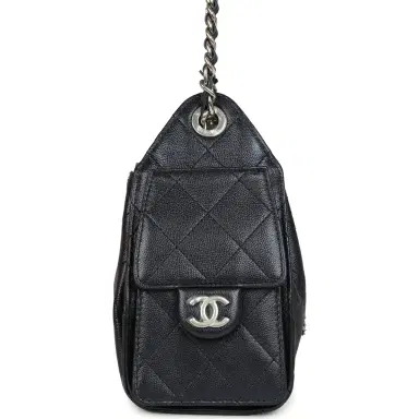 Chanel Chanel Mini 25 Hobo Bag Dark Blue Metallic Caviar Silver Hardware | Thumbnail 4 Chanel Chanel Mini 25 Hobo Bag Dark Blue Metallic Caviar Silver Hardware | Thumbnail 4