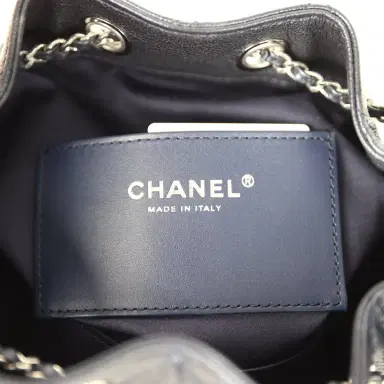 Chanel Chanel Mini 25 Hobo Bag Dark Blue Metallic Caviar Silver Hardware | Thumbnail 9 Chanel Chanel Mini 25 Hobo Bag Dark Blue Metallic Caviar Silver Hardware | Thumbnail 9