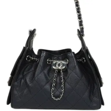 Chanel Chanel Mini 25 Hobo Bag Dark Blue Metallic Caviar Silver Hardware | Thumbnail 1 Chanel Chanel Mini 25 Hobo Bag Dark Blue Metallic Caviar Silver Hardware | Thumbnail 1