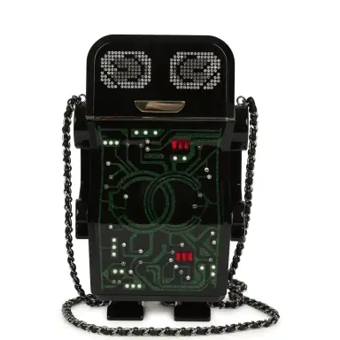 Chanel Pre-owned Chanel Limited Edition Robot Minaudière Bag Black Plexiglass and Crystals Ruthenium Hardware | Thumbnail 1 Chanel Pre-owned Chanel Limited Edition Robot Minaudière Bag Black Plexiglass and Crystals Ruthenium Hardware | Thumbnail 1