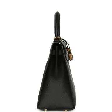 HERMÈS Pre-owned Hermes Kelly Sellier 28 Black Epsom Gold Hardware | Thumbnail 4 HERMÈS Pre-owned Hermes Kelly Sellier 28 Black Epsom Gold Hardware | Thumbnail 4