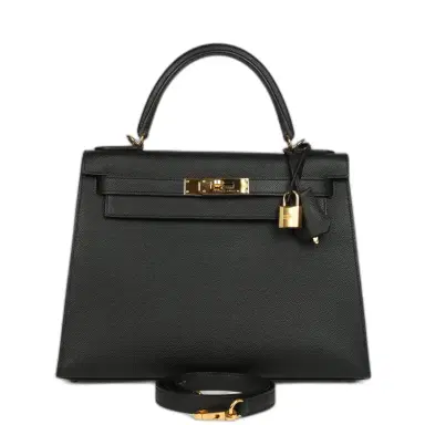 HERMÈS Pre-owned Hermes Kelly Sellier 28 Black Epsom Gold Hardware | Thumbnail 1 HERMÈS Pre-owned Hermes Kelly Sellier 28 Black Epsom Gold Hardware | Thumbnail 1