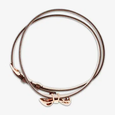 Damiani Damiani Satin Leather & 18K Rose Gold Diamond Bow Cord Bracelet by The Solist | Thumbnail 3 Damiani Damiani Satin Leather & 18K Rose Gold Diamond Bow Cord Bracelet by The Solist | Thumbnail 3
