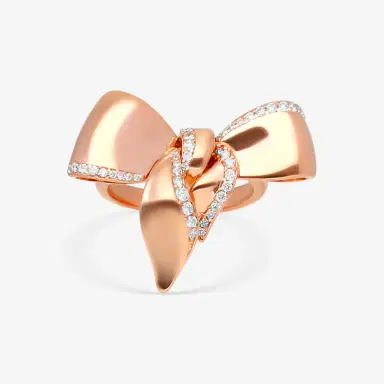 Damiani Damiani 18K Rose Gold Diamond Bow Ring Sz. 7.25 by The Solist | Thumbnail 2 Damiani Damiani 18K Rose Gold Diamond Bow Ring Sz. 7.25 by The Solist | Thumbnail 2