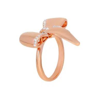 Damiani Damiani 18K Rose Gold Diamond Bow Ring Sz. 7.25 by The Solist | Thumbnail 1 Damiani Damiani 18K Rose Gold Diamond Bow Ring Sz. 7.25 by The Solist | Thumbnail 1