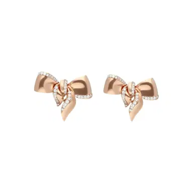 Damiani Damiani 18K Rose Gold Diamond Bow Stud Earrings by The Solist | Thumbnail 1 Damiani Damiani 18K Rose Gold Diamond Bow Stud Earrings by The Solist | Thumbnail 1