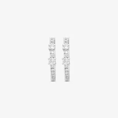 Damiani Damiani 18K Whıte Gold Diamond Hoop Earrings by The Solist | Thumbnail 2 Damiani Damiani 18K Whıte Gold Diamond Hoop Earrings by The Solist | Thumbnail 2
