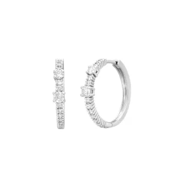 Damiani Damiani 18K Whıte Gold Diamond Hoop Earrings by The Solist | Thumbnail 1 Damiani Damiani 18K Whıte Gold Diamond Hoop Earrings by The Solist | Thumbnail 1