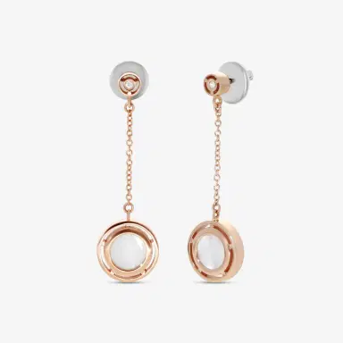 Damiani Damiani D. Side 18K Rose Gold Mother Of Pearl Diamond Drop Earrings by The Solist | Thumbnail 2 Damiani Damiani D. Side 18K Rose Gold Mother Of Pearl Diamond Drop Earrings by The Solist | Thumbnail 2
