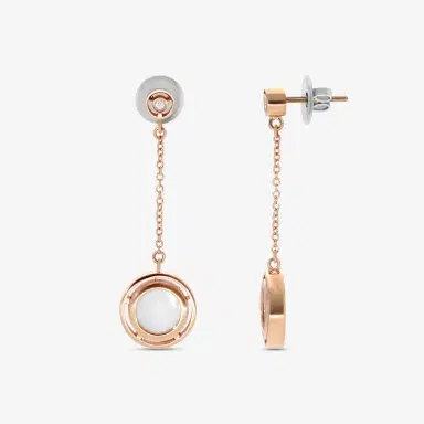 Damiani Damiani D. Side 18K Rose Gold Mother Of Pearl Diamond Drop Earrings by The Solist | Thumbnail 3 Damiani Damiani D. Side 18K Rose Gold Mother Of Pearl Diamond Drop Earrings by The Solist | Thumbnail 3
