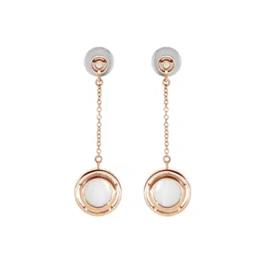 Damiani Damiani D. Side 18K Rose Gold Mother Of Pearl Diamond Drop Earrings by The Solist | Thumbnail 1 Damiani Damiani D. Side 18K Rose Gold Mother Of Pearl Diamond Drop Earrings by The Solist | Thumbnail 1